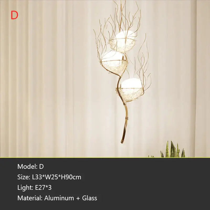 Bird nest led pendant light for dining room and cafe decor