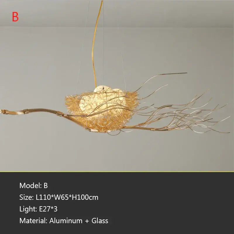 Bird nest led pendant light for dining room and cafe decor
