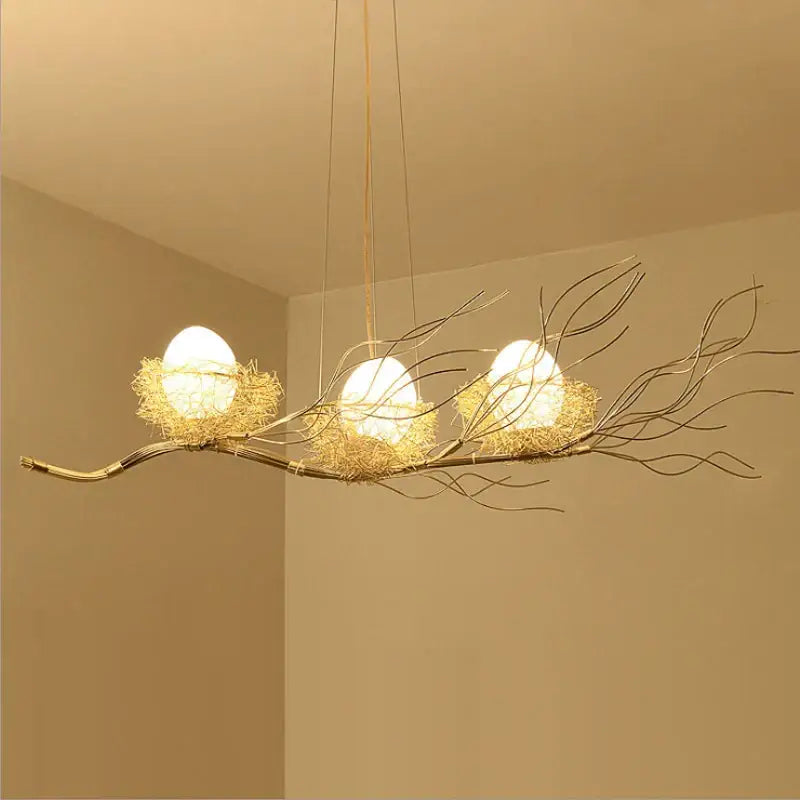 Bird nest led pendant light for dining room and cafe decor