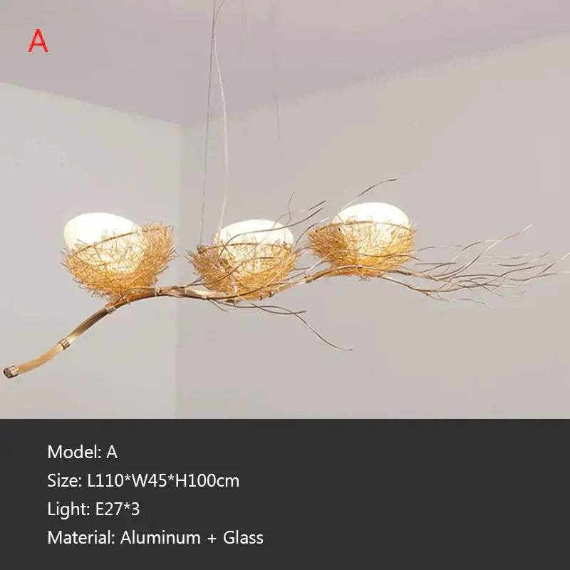 Bird nest led pendant light for dining room and cafe decor