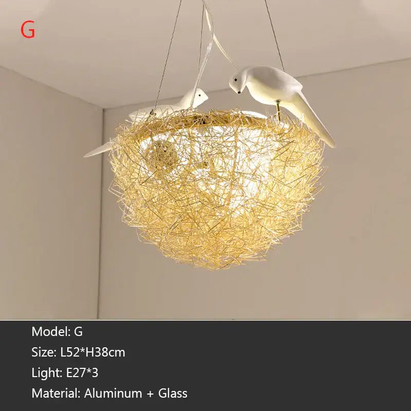 Bird nest led pendant light for dining room and cafe decor