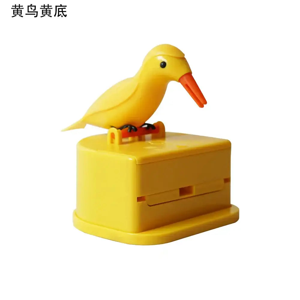 Birdie toothpick holder yellow & green kitchen storage dispenser