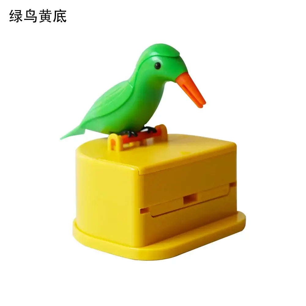 Birdie toothpick holder yellow & green kitchen storage dispenser