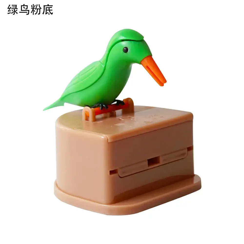 Birdie toothpick holder yellow & green kitchen storage dispenser