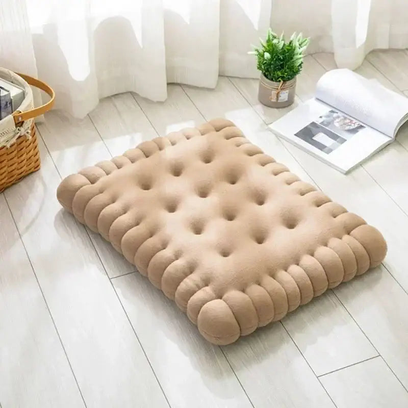 Biscuit sofa cushion cream fluffy cookie decor for living room