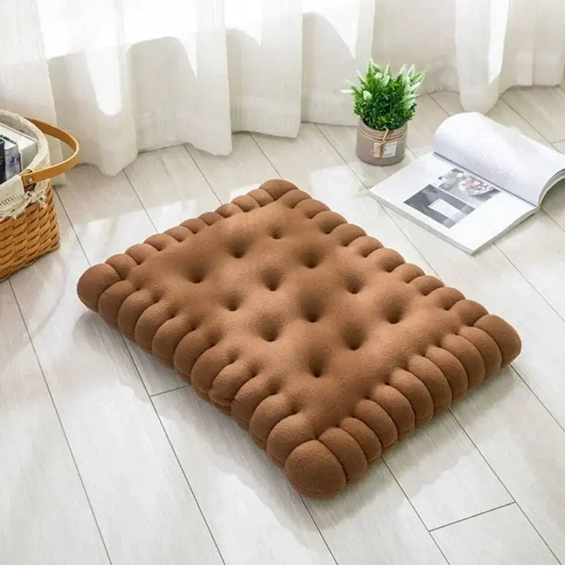 Biscuit sofa cushion cream fluffy cookie decor for living room