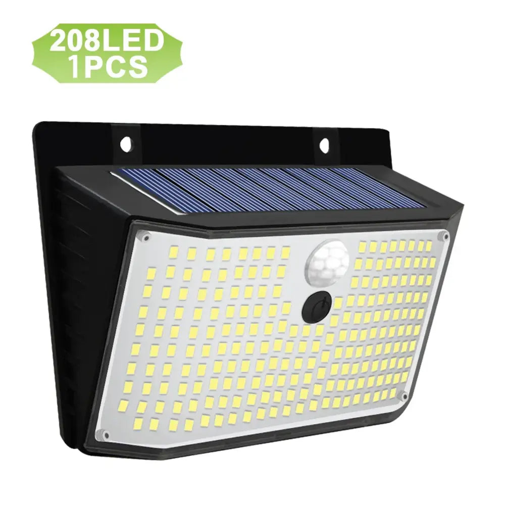 Black 208 led solar outdoor motion sensor waterproof garden lights