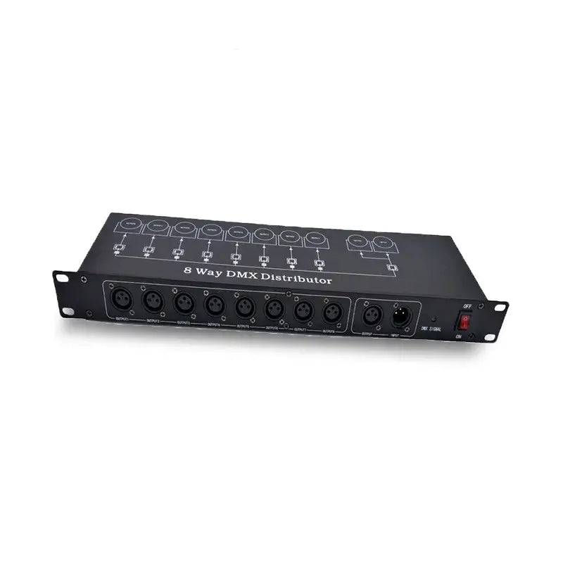 Black 8-way dmx512 splitter stage lighting signal amplifier