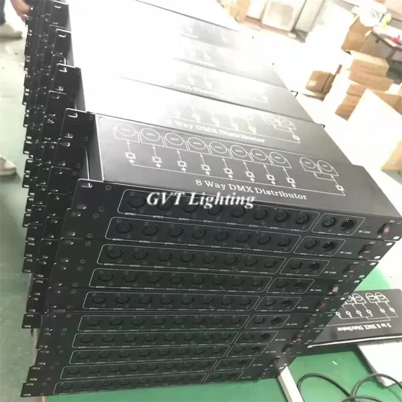 Black 8-way dmx512 splitter stage lighting signal amplifier