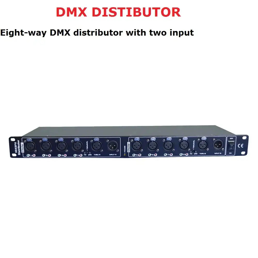 Black 8 way stage lighting signal splitter for living room stage effect