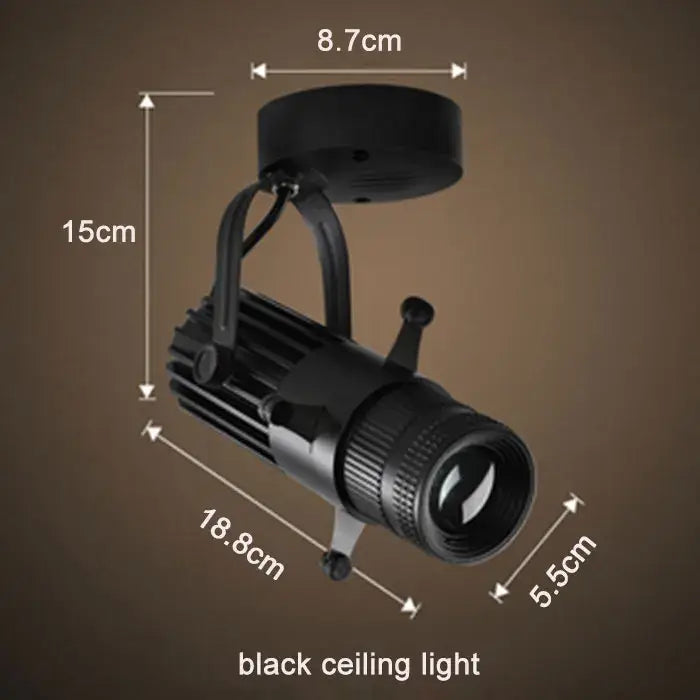 Black adjustable aperture led spotlight commercial track light
