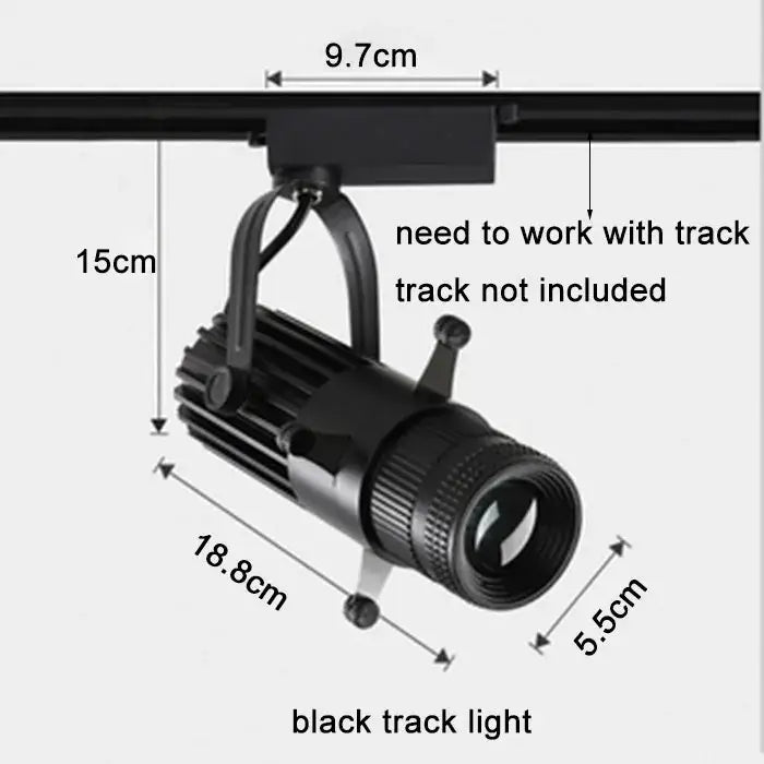 Black adjustable aperture led spotlight commercial track light