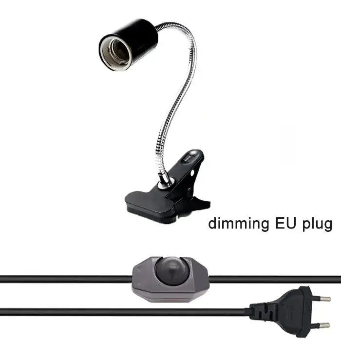 Black adjustable gooseneck clip lamp holder bedroom desk light