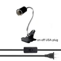 Black adjustable gooseneck clip lamp holder bedroom desk light