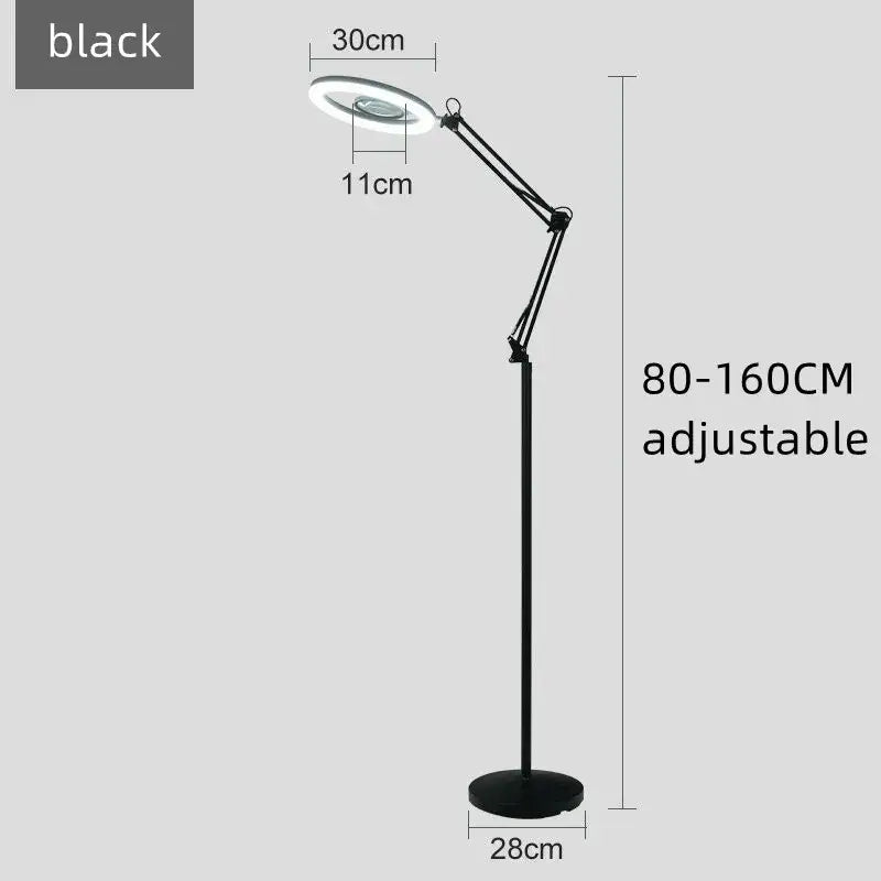 Black adjustable led moon beauty light bedroom floor lamp
