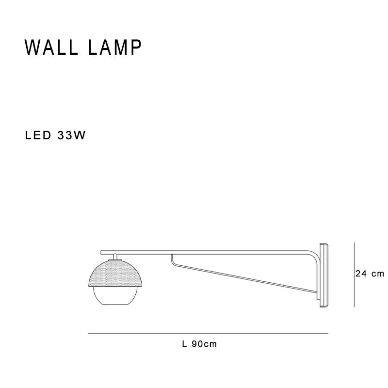 Black and brass mesh globe wall lamp bedroom luxury fixture