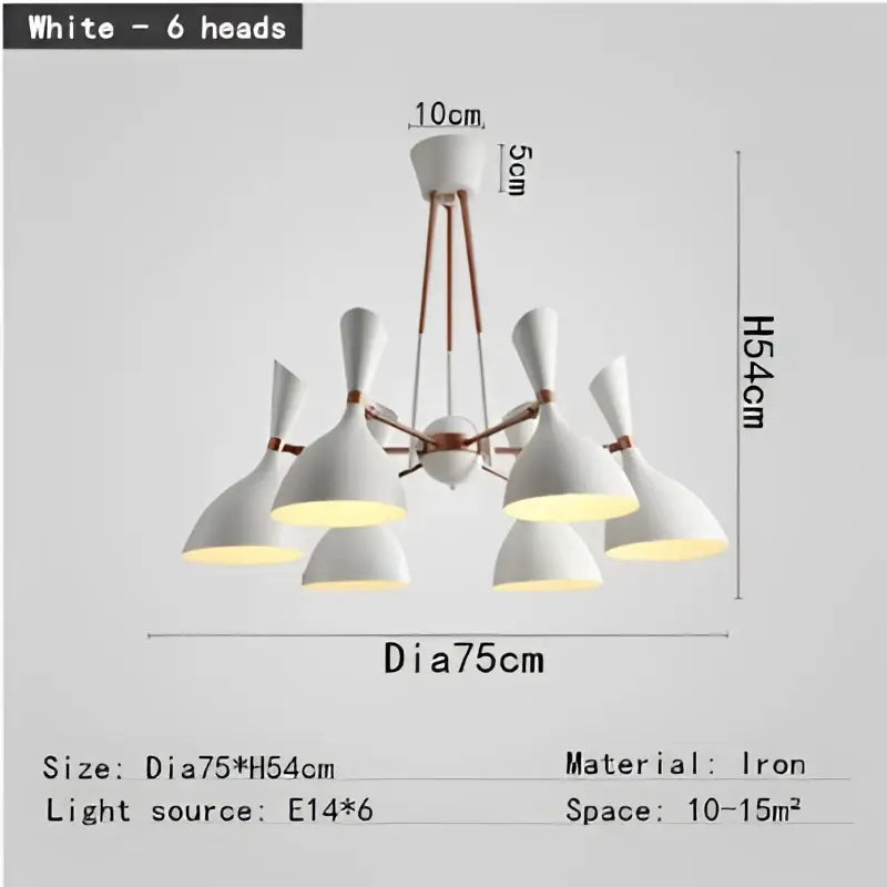 Black and brass nordic led multiple head chandelier for living room