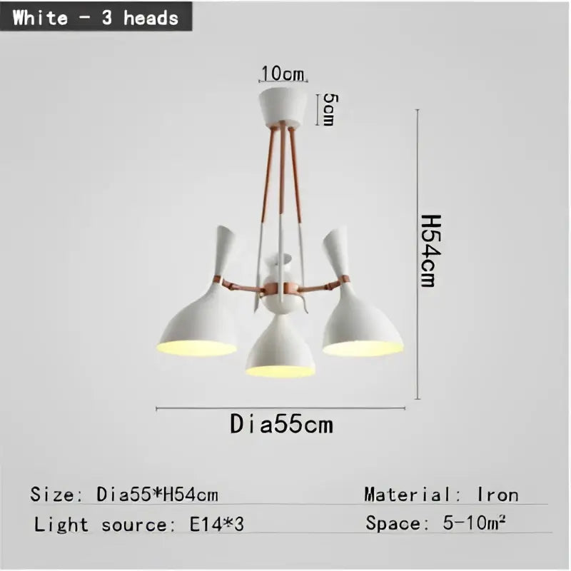 Black and brass nordic led multiple head chandelier for living room
