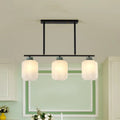 Black and cream glass island lamp kitchen pendant light