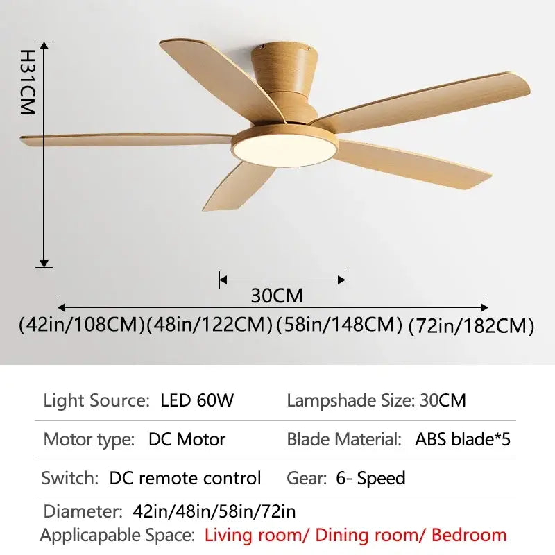 Black and dark wood ceiling fan light with remote living room