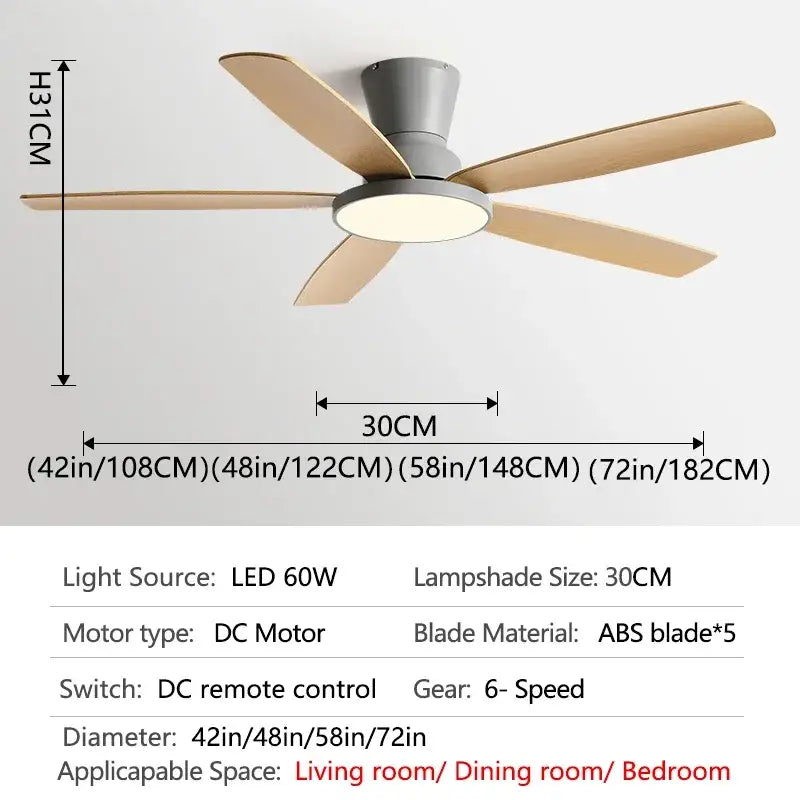 Black and dark wood ceiling fan light with remote living room