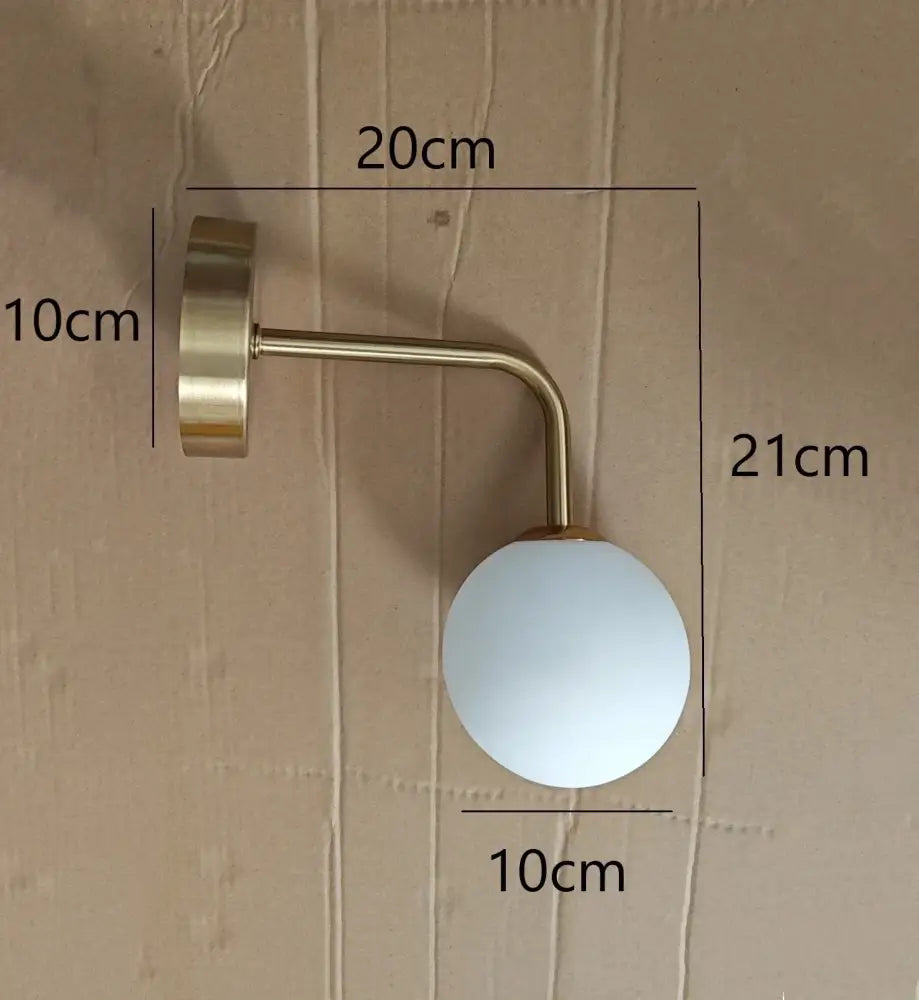 Black and gold glass wall lamp bedroom dual globe sconce