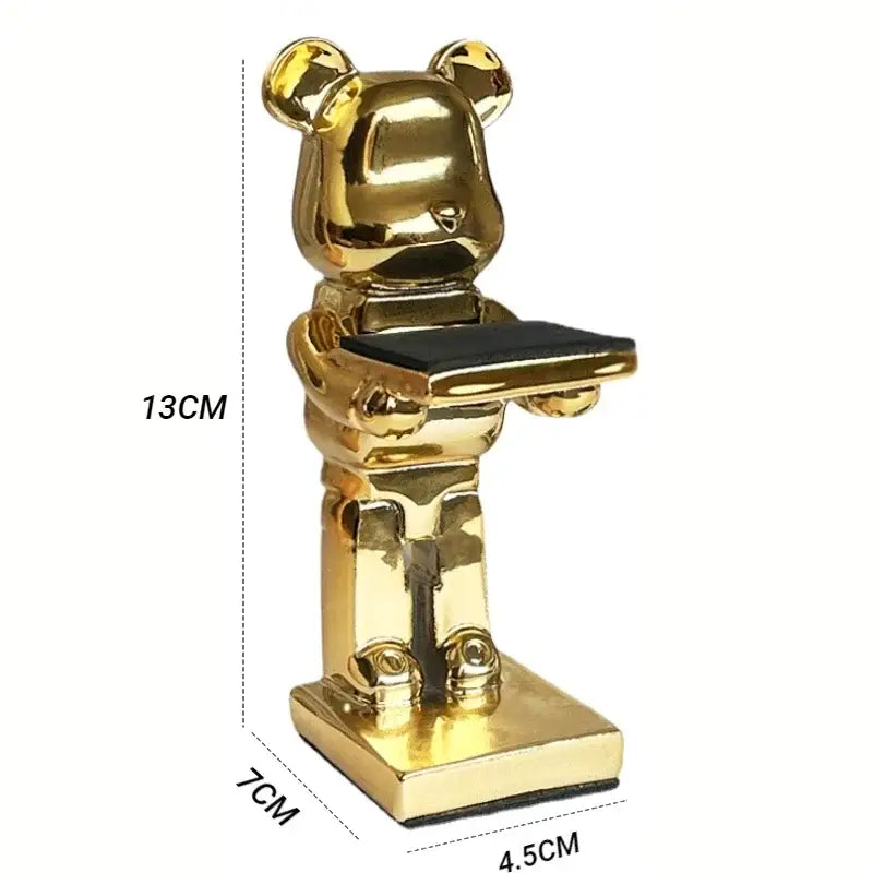 Black and iridescent purple cartoon bear watch stand bedroom decor