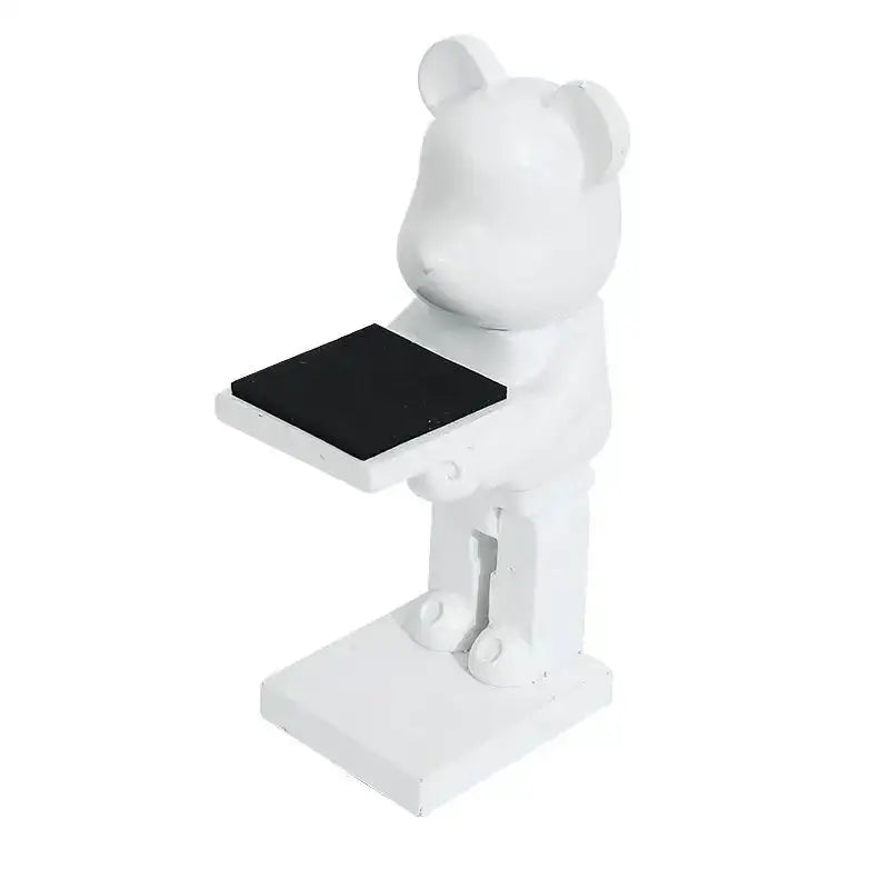 Black and iridescent purple cartoon bear watch stand bedroom decor