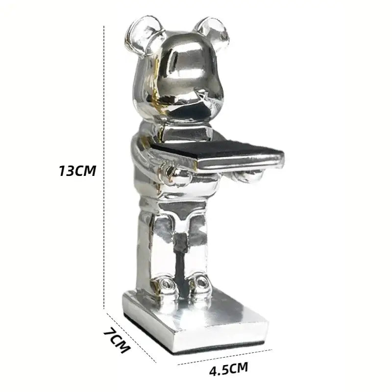 Black and iridescent purple cartoon bear watch stand bedroom decor