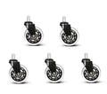 Black and silver 3 inch rotatable heavy duty office chair wheels