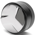 Black and silver espresso distributor coffee leveler kitchen tool