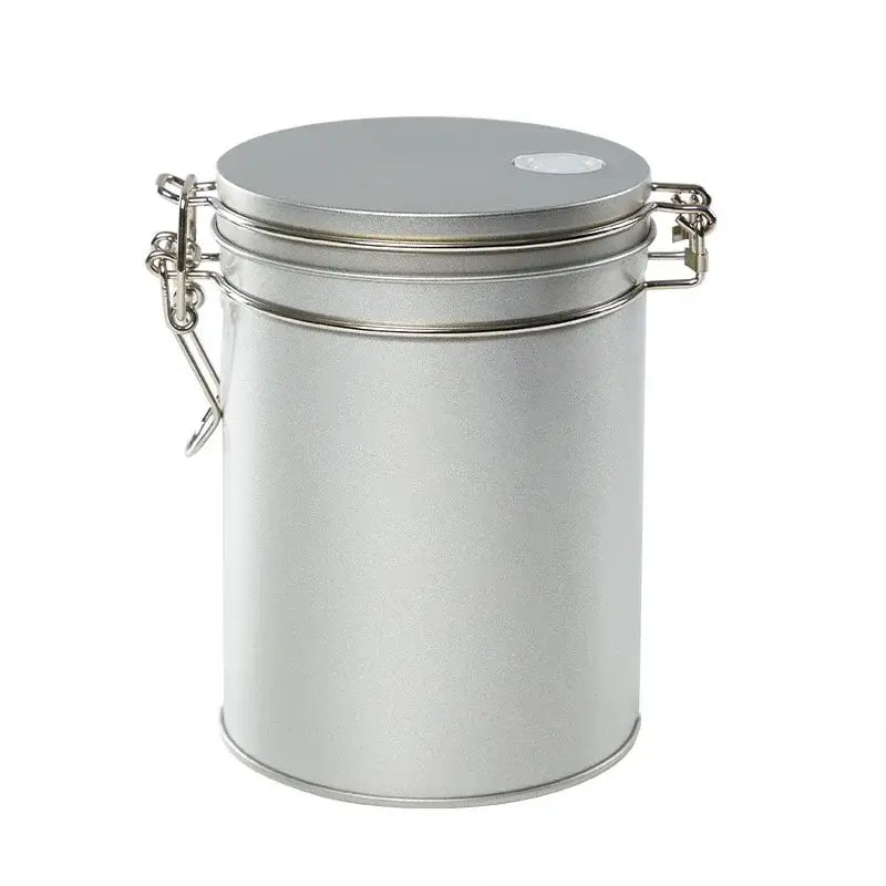 Black and silver hermetic food storage pots kitchen metal canister