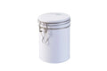 Black and silver hermetic food storage pots kitchen metal canister
