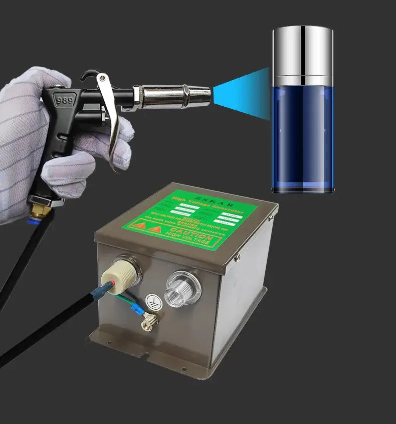 Black and silver ionizing air gun static eliminator – workshop tool