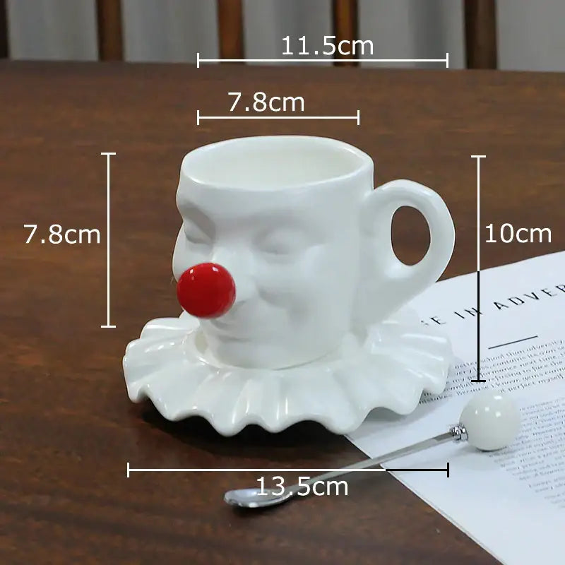 Black and silver joker head cup saucer porcelain coffee set dining room