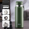 Black and silver stainless steel 24hr cold cup – kitchen travel thermos