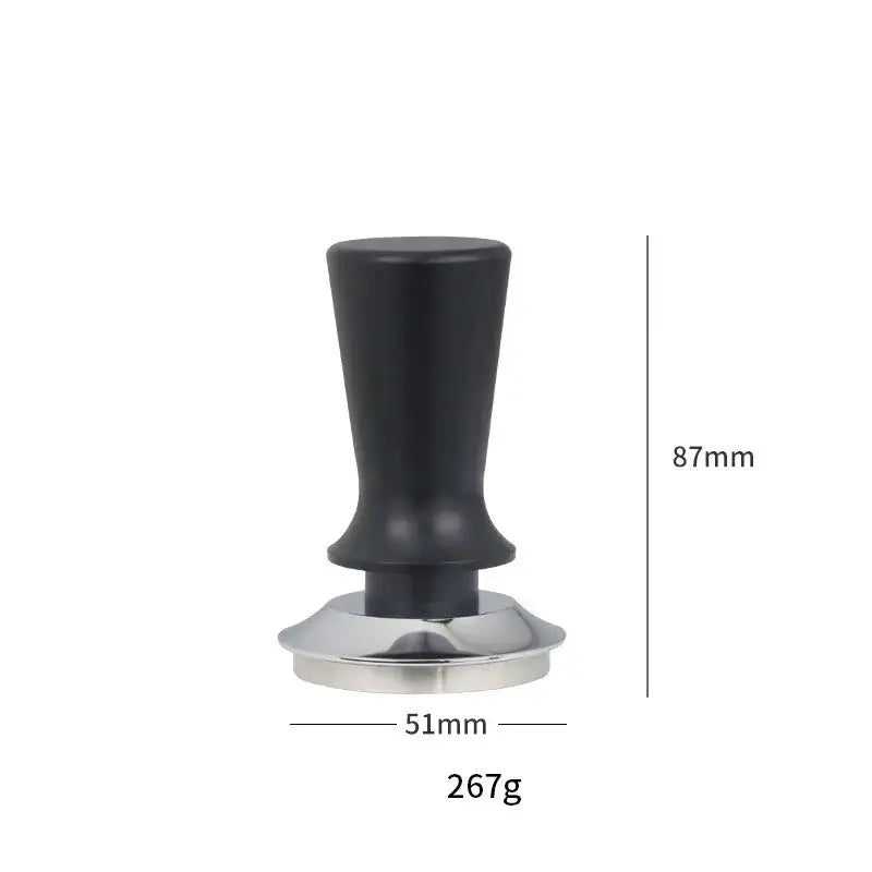 Black and stainless steel adjustable coffee tamper kitchen barista tool