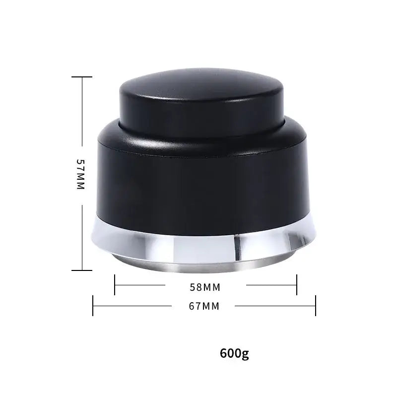 Black and stainless steel adjustable coffee tamper kitchen barista tool