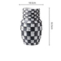 Black and white check geometric ceramic vase living room floral pot