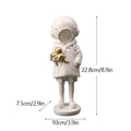 Black and white diver girl resin statue living room octopus decor
