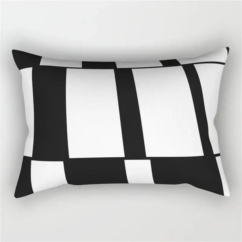 Black and white geometric wave line pillowcase set bedroom decor