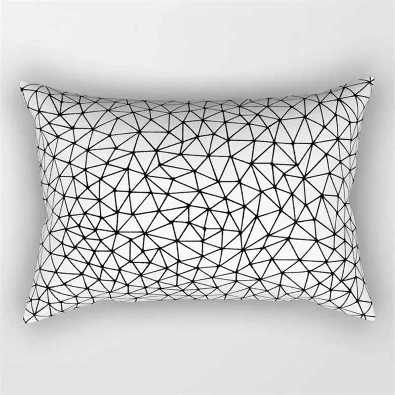 Black and white geometric wave line pillowcase set bedroom decor