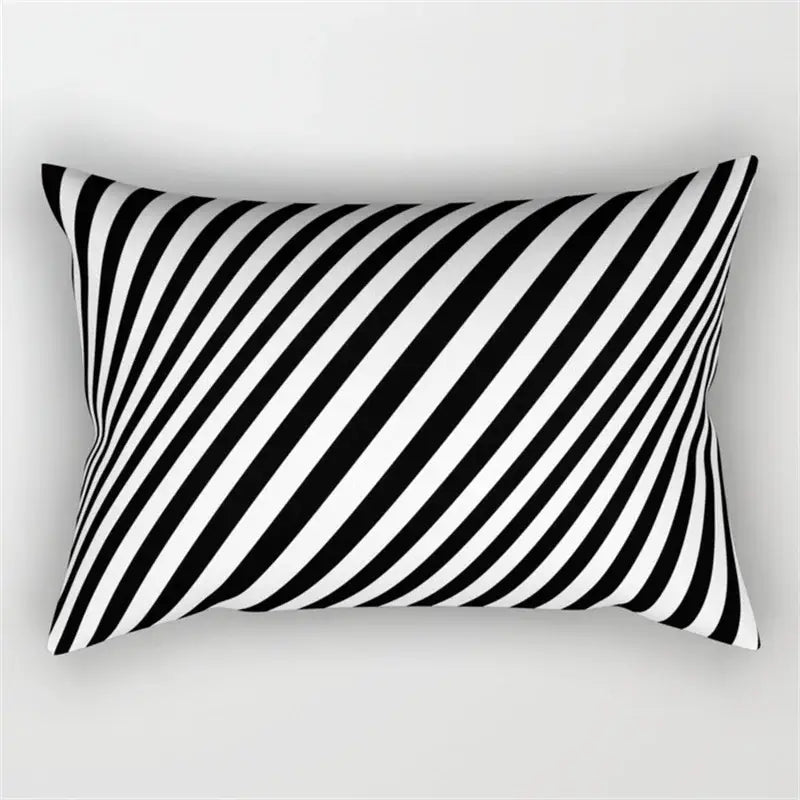 Black and white geometric wave line pillowcase set bedroom decor