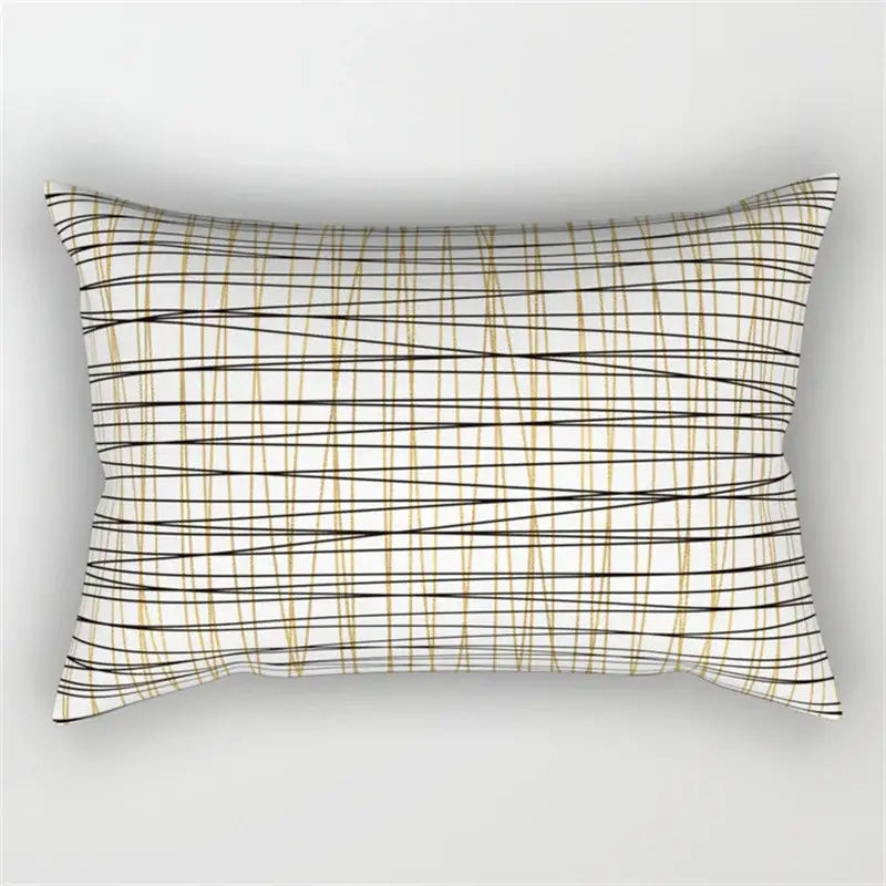 Black and white geometric wave line pillowcase set bedroom decor