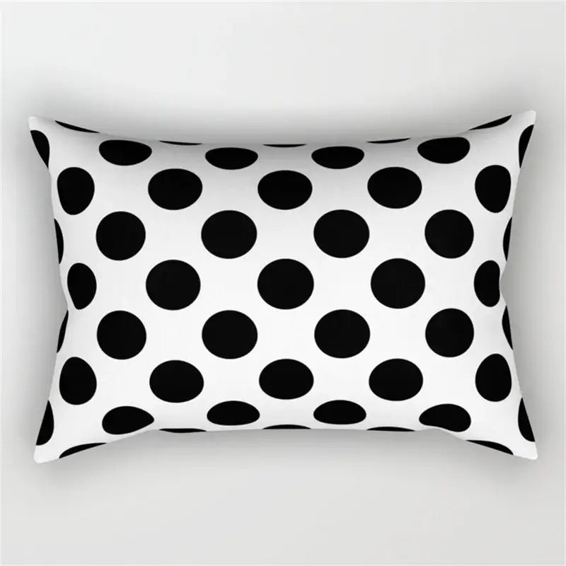 Black and white geometric wave line pillowcase set bedroom decor