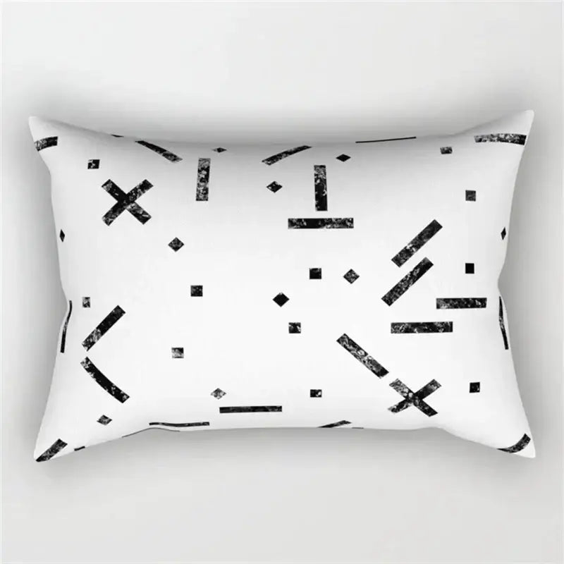 Black and white geometric wave line pillowcase set bedroom decor