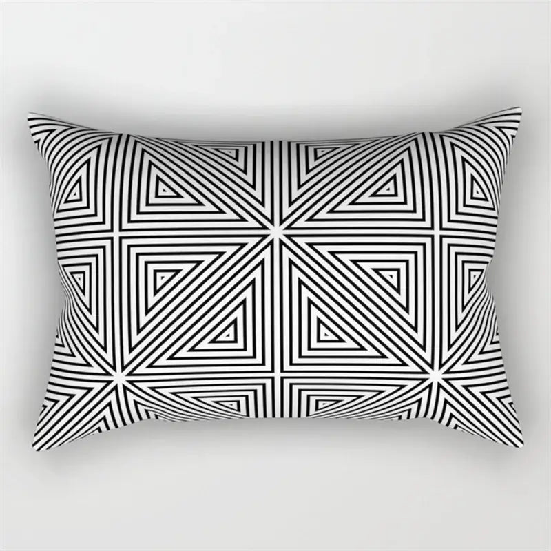 Black and white geometric wave line pillowcase set bedroom decor