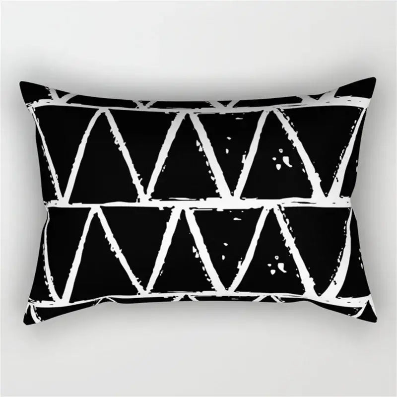 Black and white geometric wave line pillowcase set bedroom decor