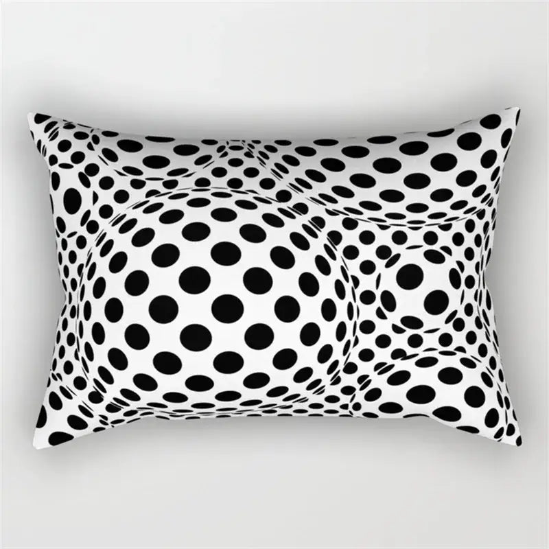Black and white geometric wave line pillowcase set bedroom decor