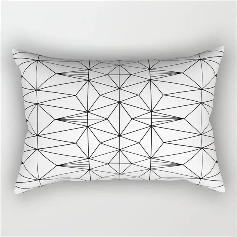 Black and white geometric wave line pillowcase set bedroom decor
